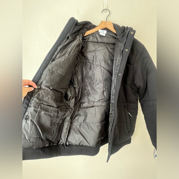 NWT Champion Hooded Reverse Weave heavy weight puffer Jacket Black large - Picture 10 of 15